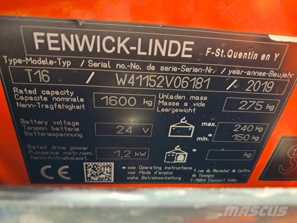 Linde T16 Montacargas manual para paletas