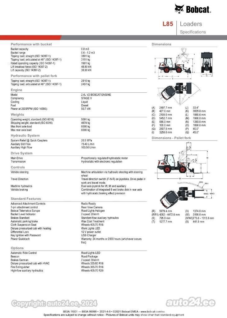 Bobcat L 85 Minicargadoras