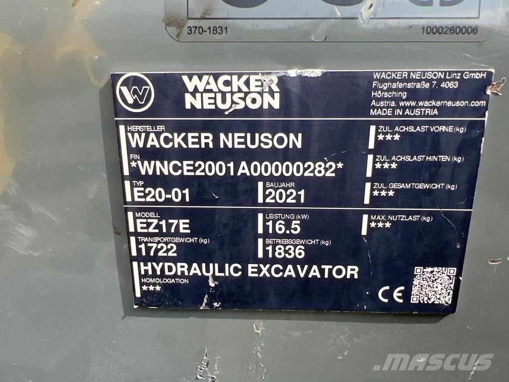 Wacker Neuson EZ17e Excavadoras sobre orugas