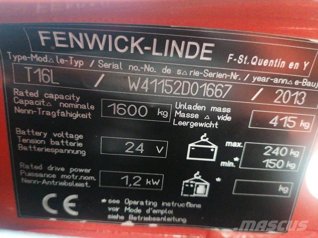 Linde T16L Montacargas de baja elevación