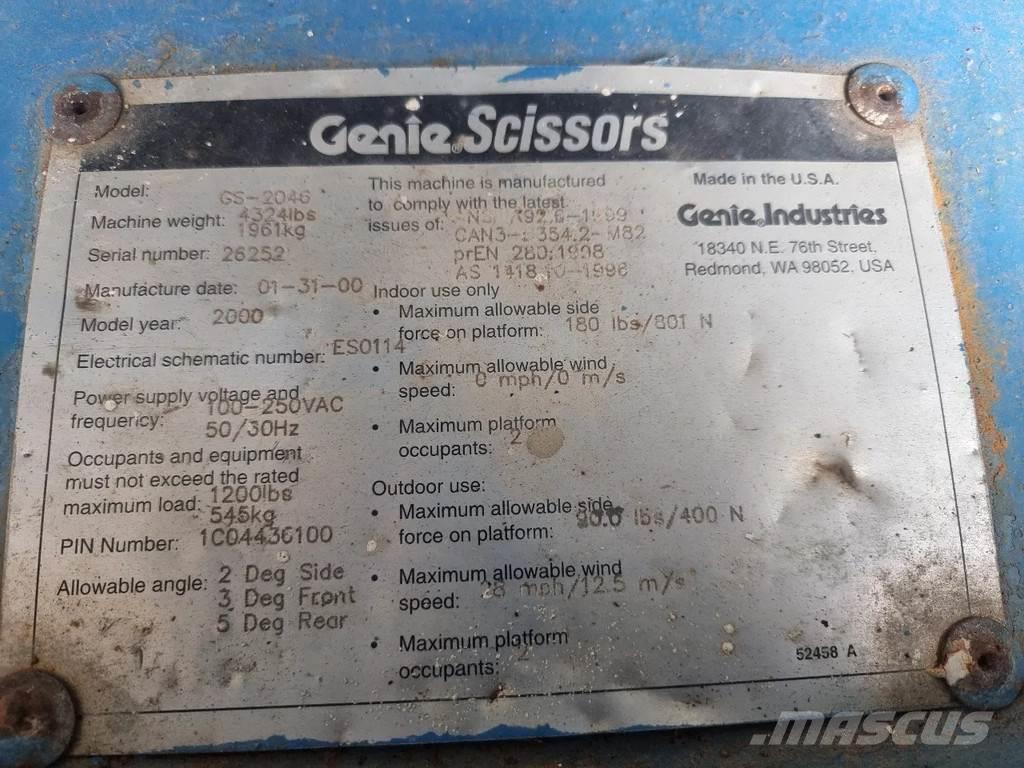 Genie GS2046 Plataformas tijera