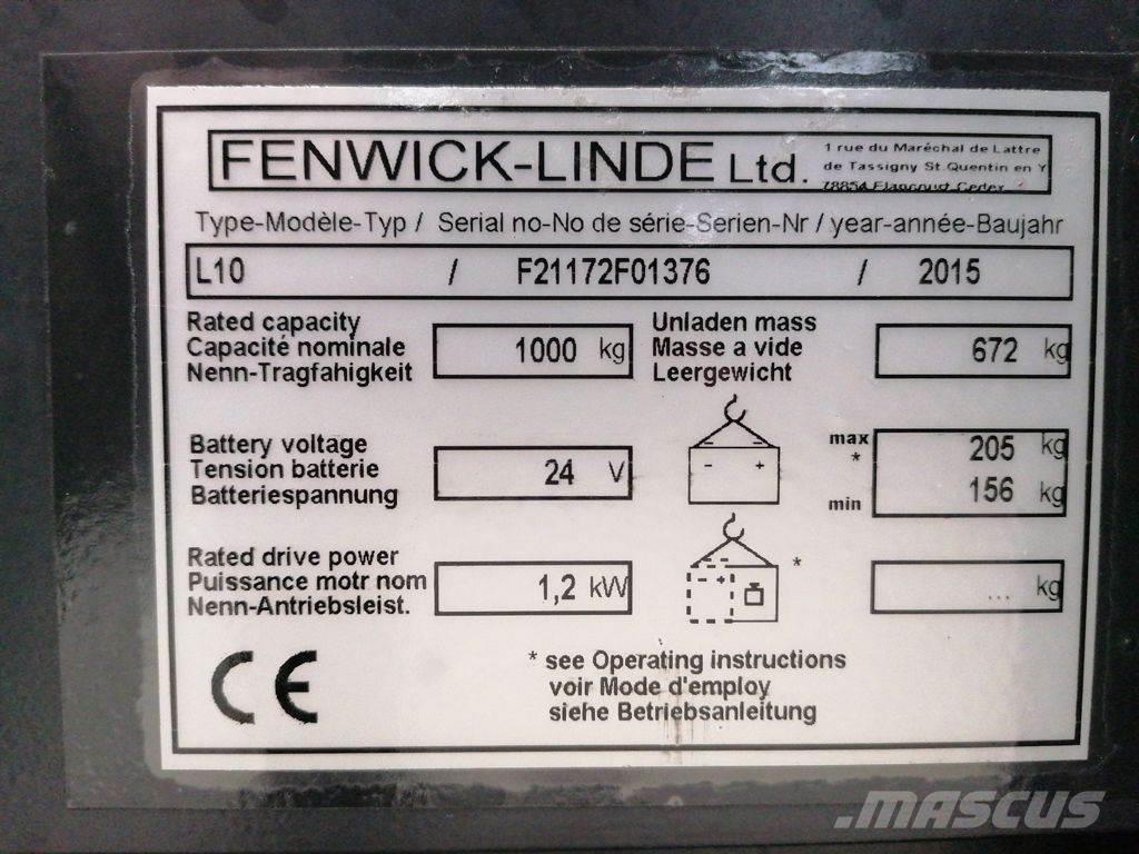 Linde L10 Montacargas manual