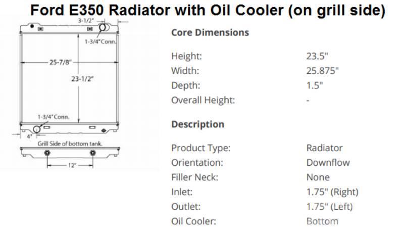 Ford E350 Radiadores