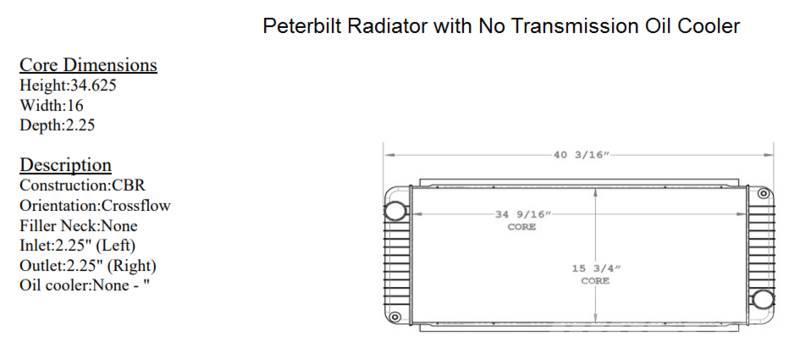 Peterbilt 335 Radiadores