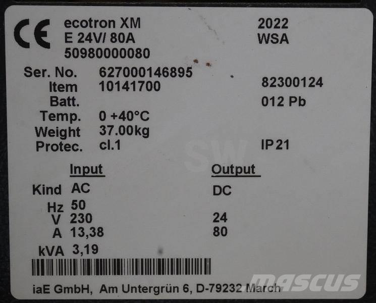  INDUSTRIE AUTOMATION Ecotron XM E 24V/80A Otros componentes