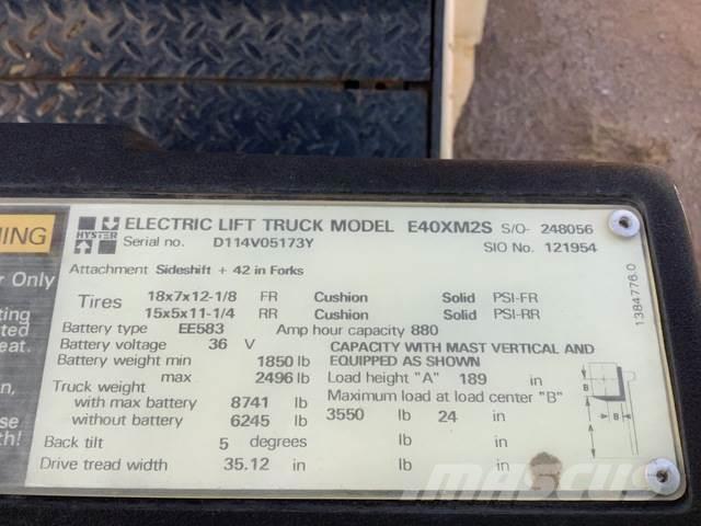 Hyster E40XM2S Carretillas de horquilla eléctrica