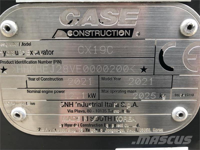 CASE CX19C Miniexcavadoras