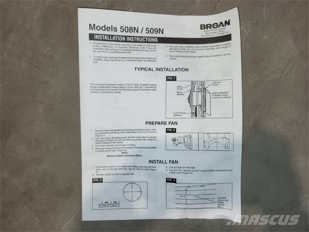  BROAN 508N Otros componentes