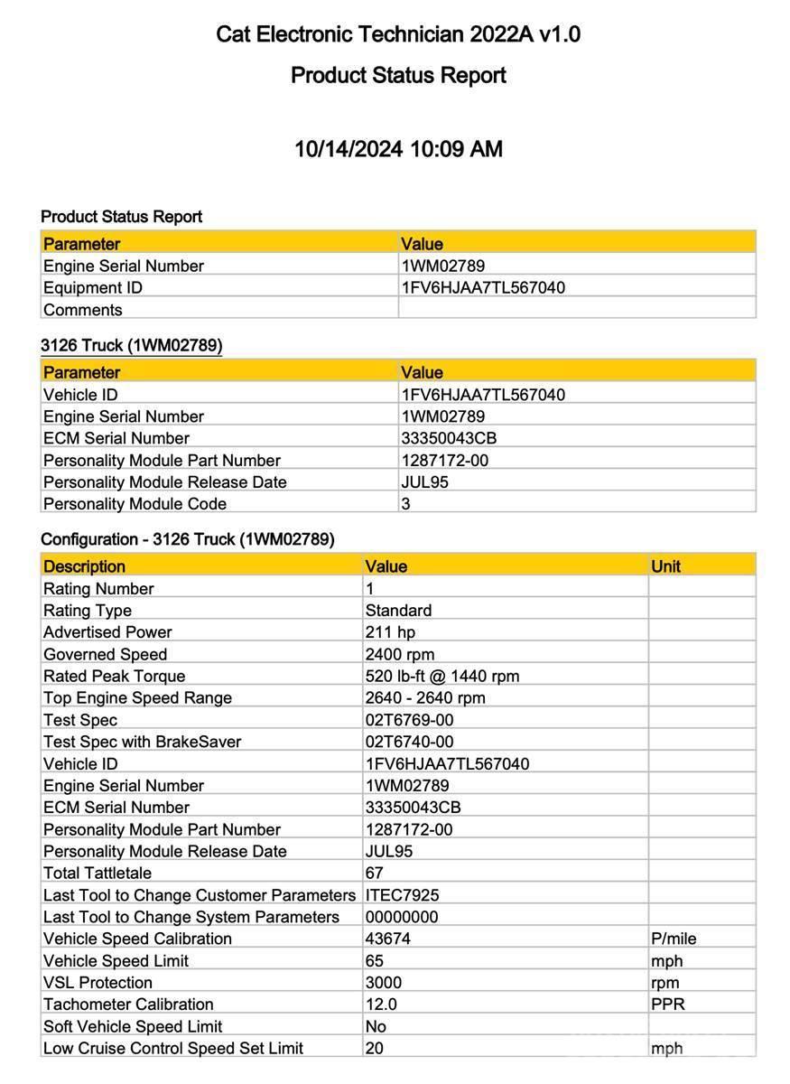 CAT 3126 Componentes electrónicos