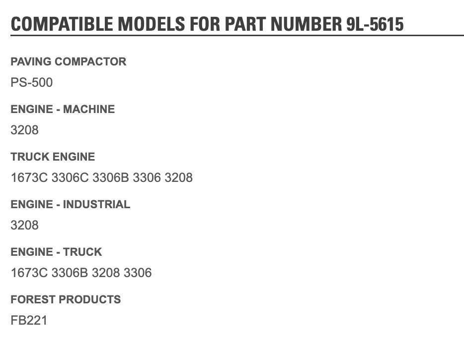 CAT 3208 Otros componentes