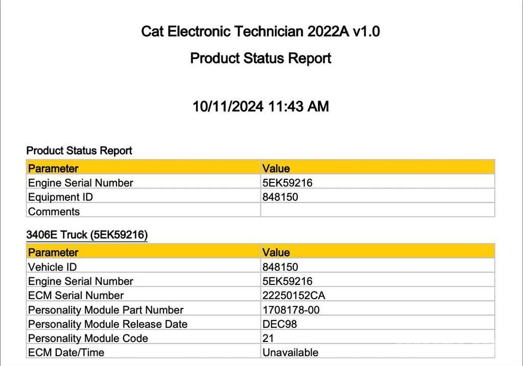 CAT 3406E Componentes electrónicos