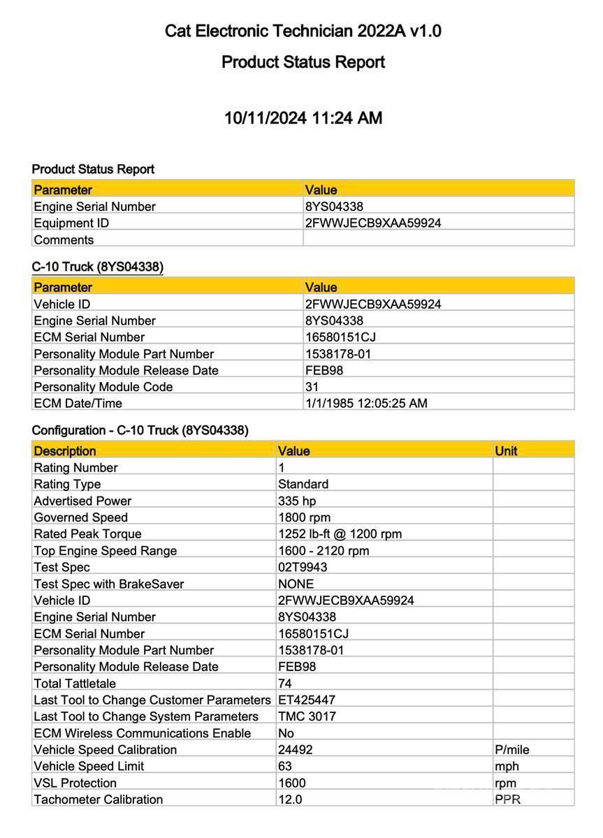 CAT C10 Componentes electrónicos