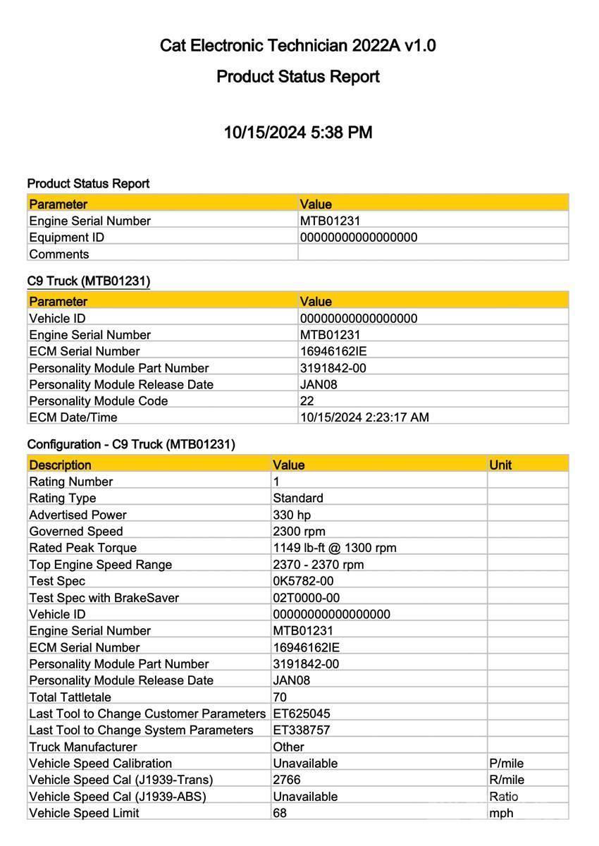 CAT C9 Componentes electrónicos