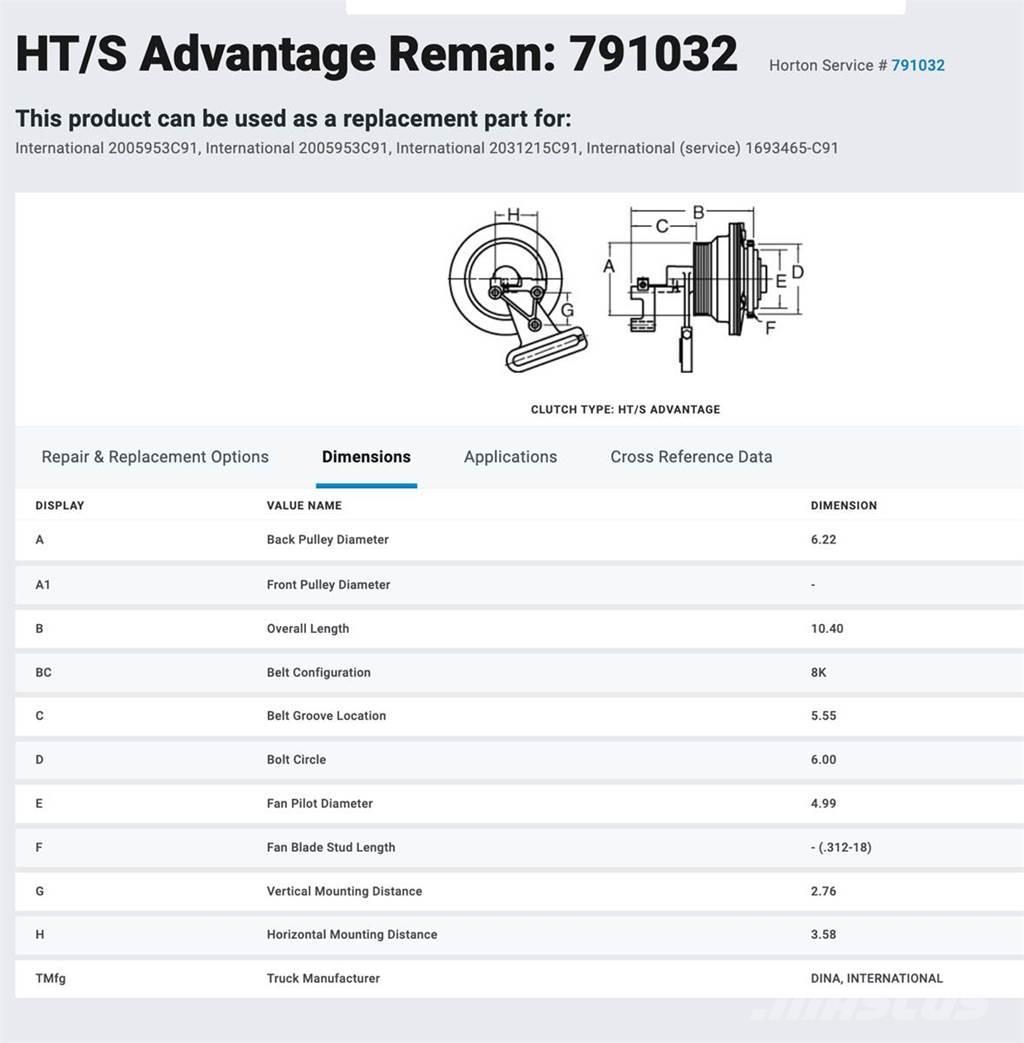 Cummins L10 Otros componentes