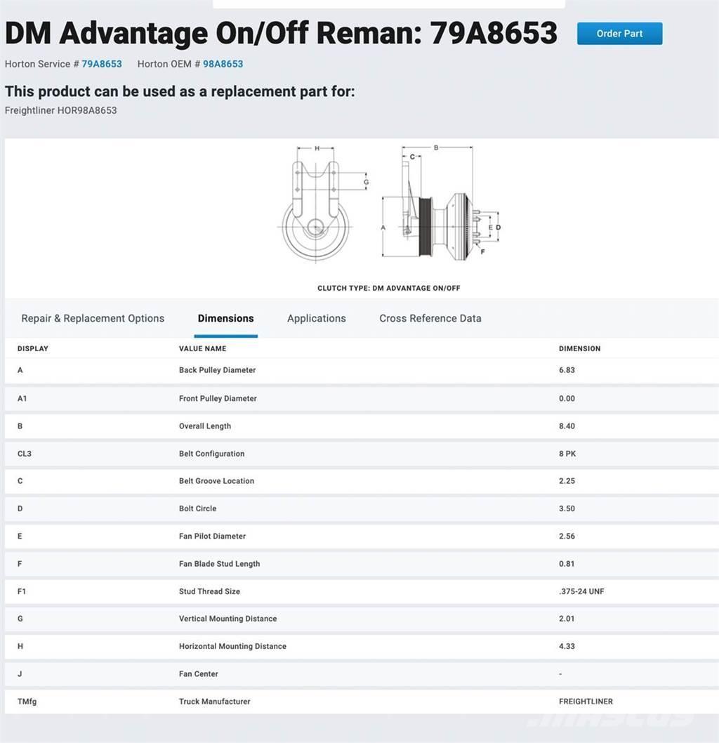  Horton 98A8652 Otros componentes