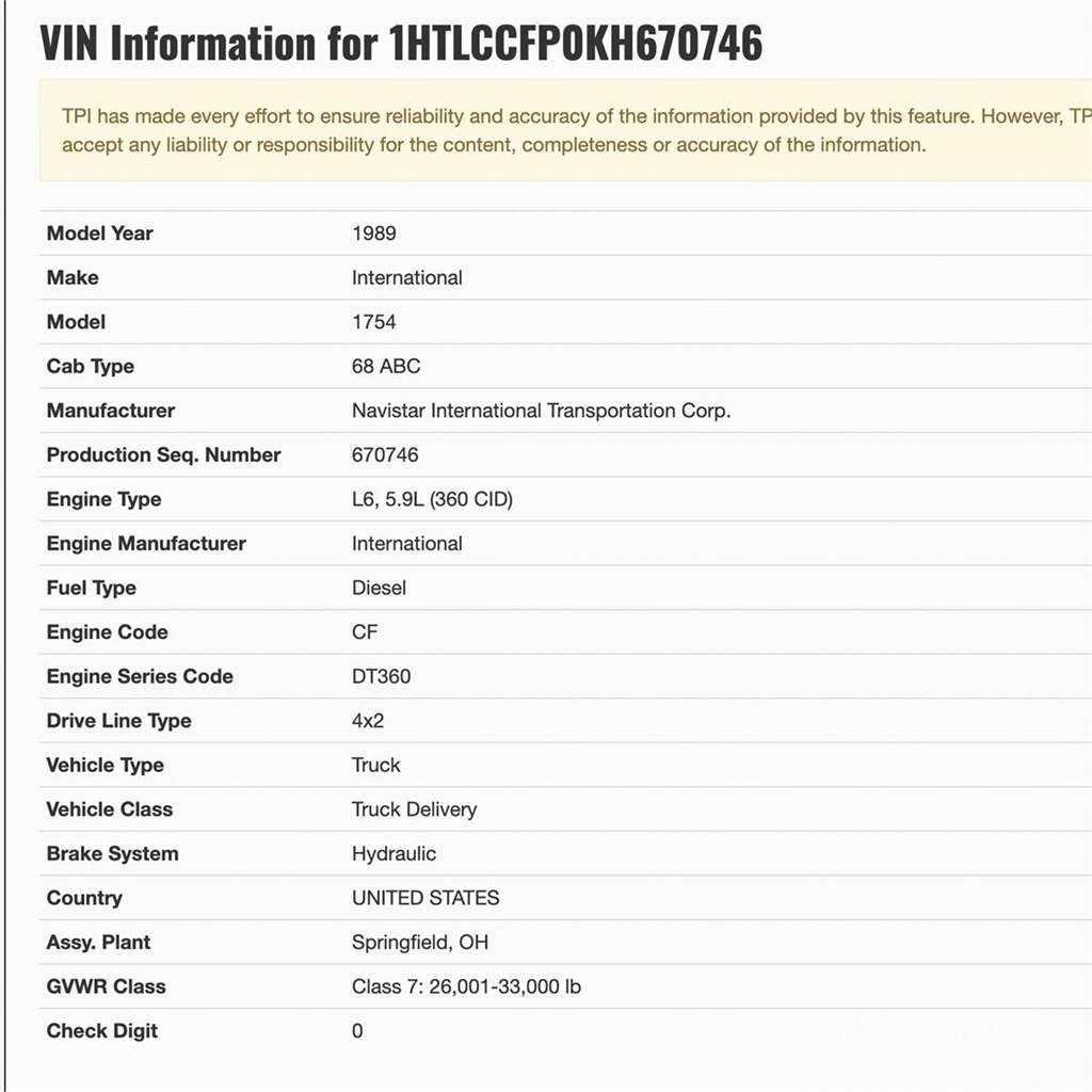 International 1754 Otros componentes