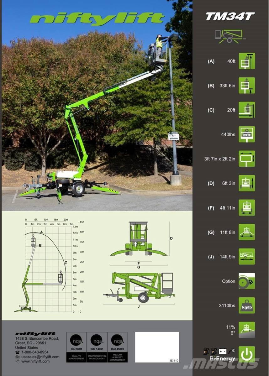 Niftylift TM34T Plataformas con jaula de elevación