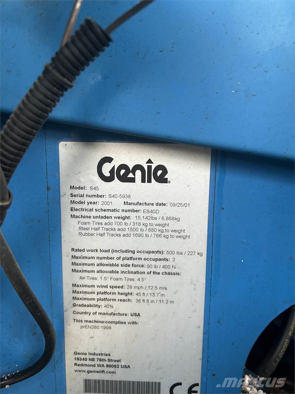 Genie S45 Plataformas con brazo de elevación telescópico