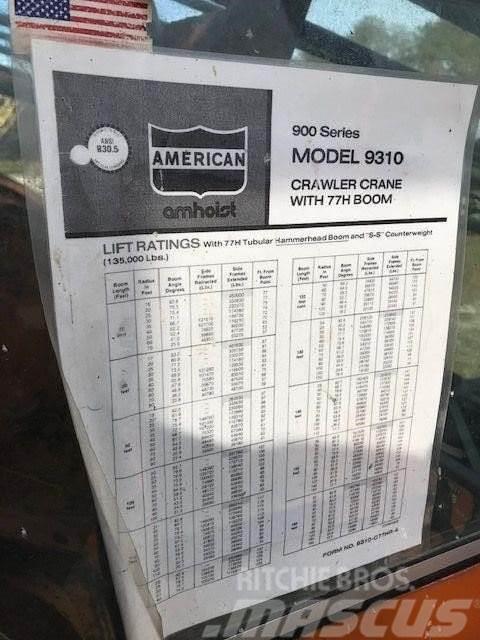 American 9310 Grúas de oruga