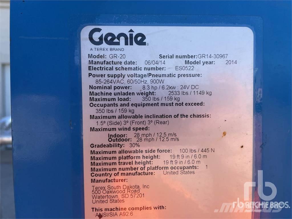 Genie GR20 Plataformas con brazo de elevación manual