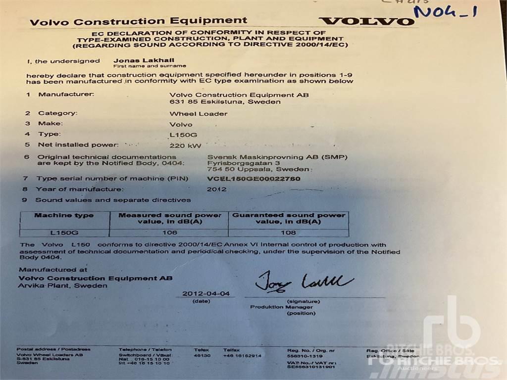 Volvo L150G Cargadoras sobre ruedas