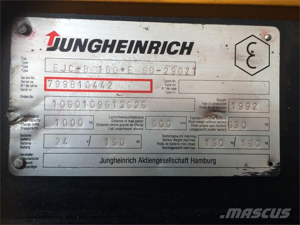 Jungheinrich EJC-B10G SPEC WITH FORKS &SS V-2717 Apiladores manuales