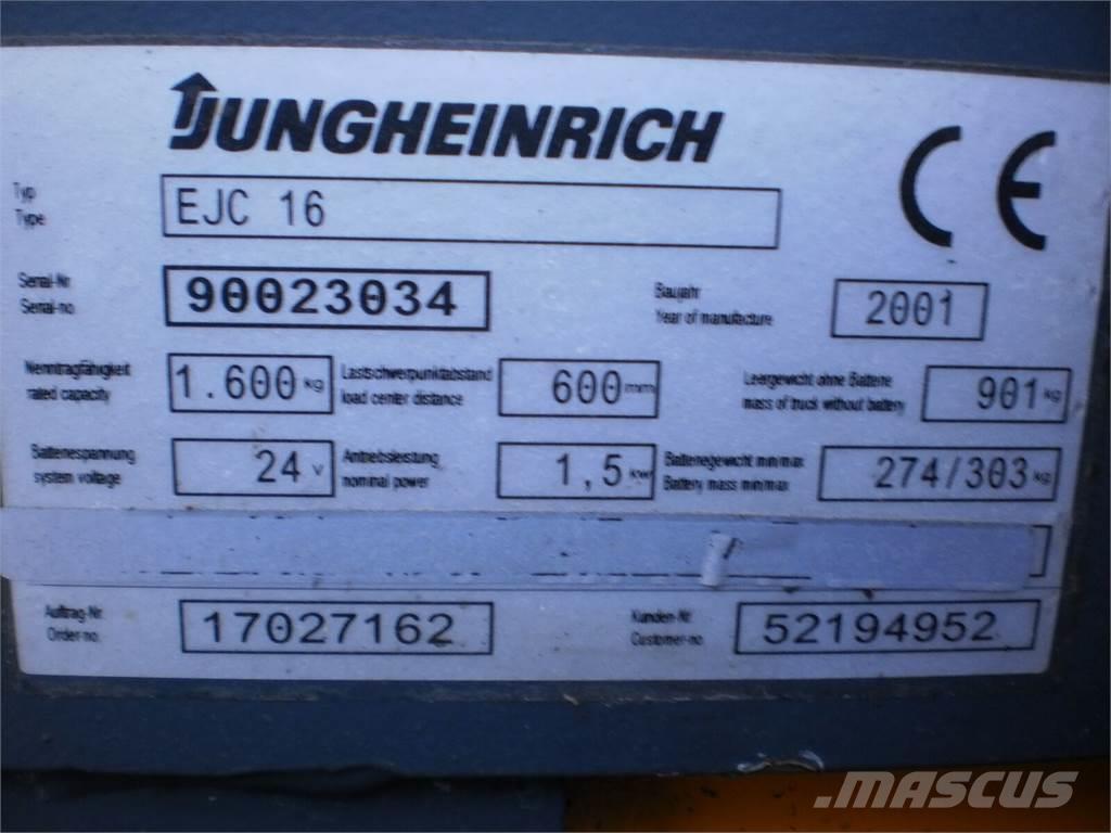 Jungheinrich EJC16G V-0698 Apiladores manuales