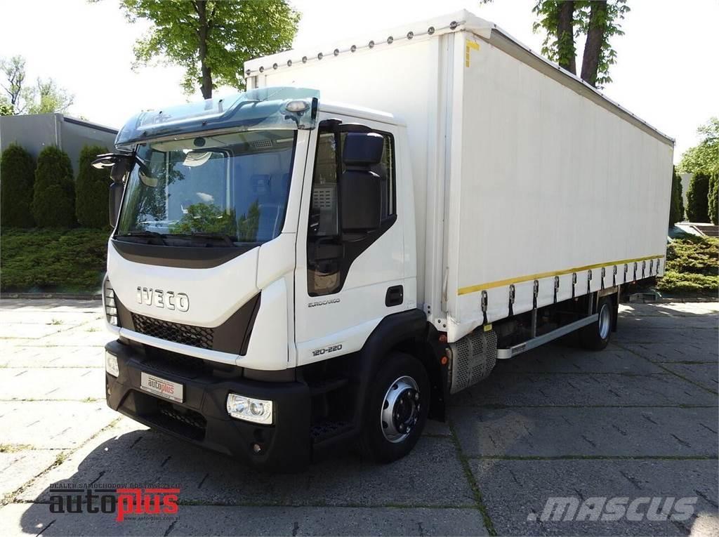 Iveco EUROCARGO 120 - 220 PLANDEKA WINDA 20 PALET AUTOMA Camiones de superficie plana/cabrestantes