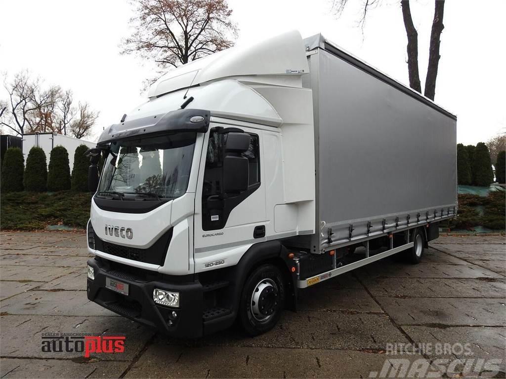 Iveco EUROCARGO 120-250 NOWY PLANDEKA WINDA 18 PALET WEB Camiones de superficie plana/cabrestantes