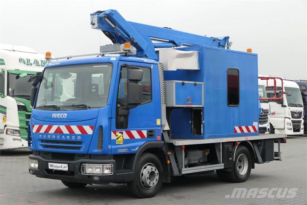 Iveco EUROCARGO 100E18 / WZWYŻKA / PODNOŚNIK KOSZOWY / 1 Plataformas sobre camión