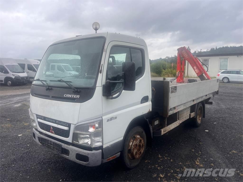 Mitsubishi Fuso Canter 5S13 Flatbed + crane Fassi M20A.13 Camiones de cama baja