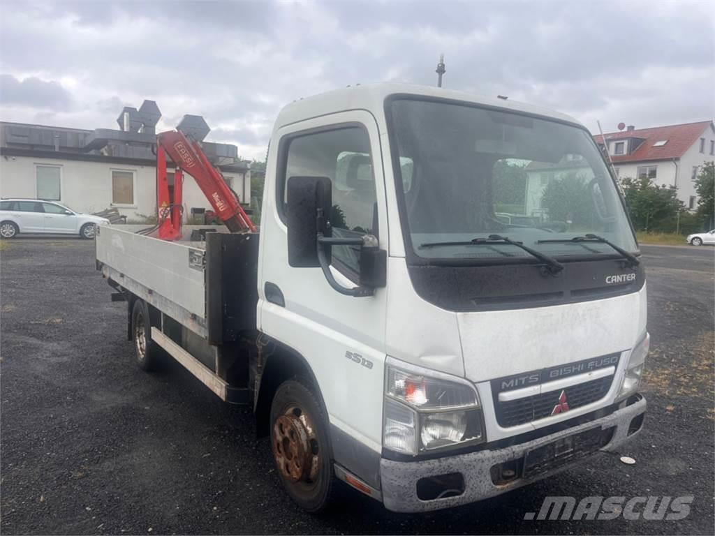 Mitsubishi Fuso Canter 5S13 Flatbed + crane Fassi M20A.13 Camiones de cama baja