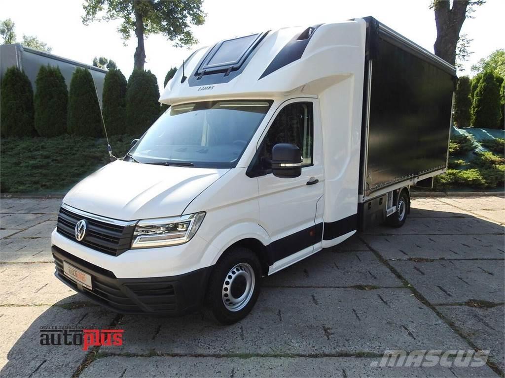 Volkswagen CRAFTER PLANDEKA 10 PALET WEBASTO KLIMATYZACJA TEM Camiones de superficie plana/cabrestantes