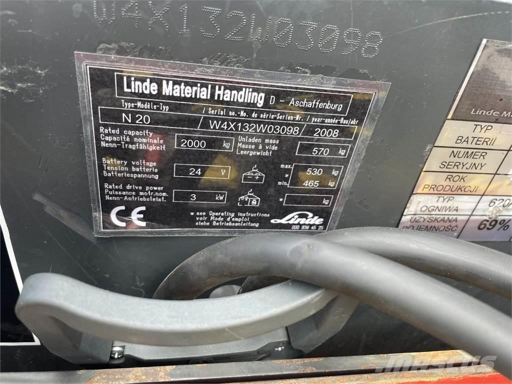 Linde N20 Montacargas recogepedidos de media altura