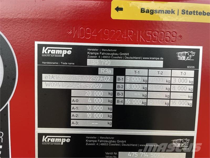 Krampe BB 790 Remolques con caja de volteo