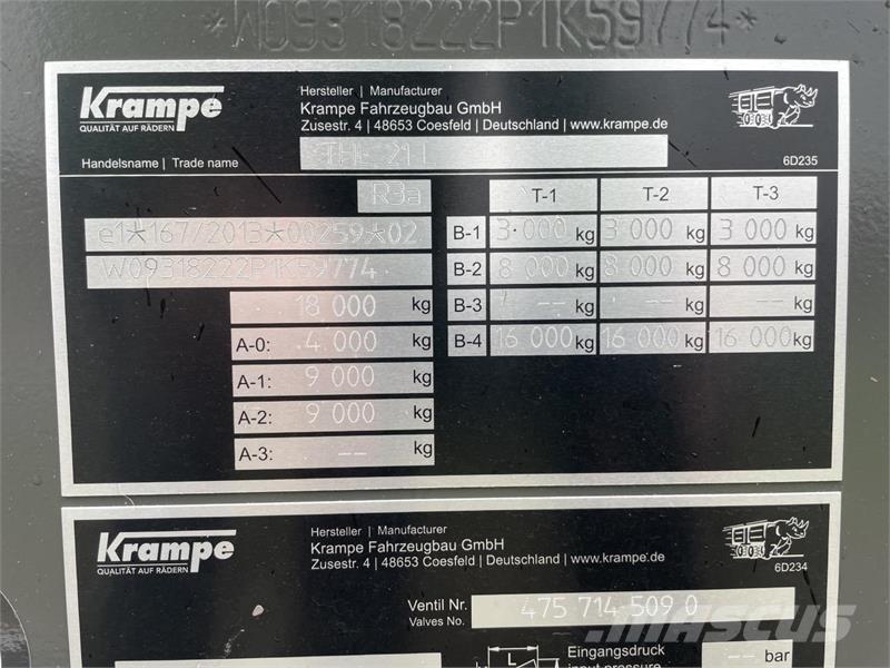 Krampe THL21L remolques con gancho elevador