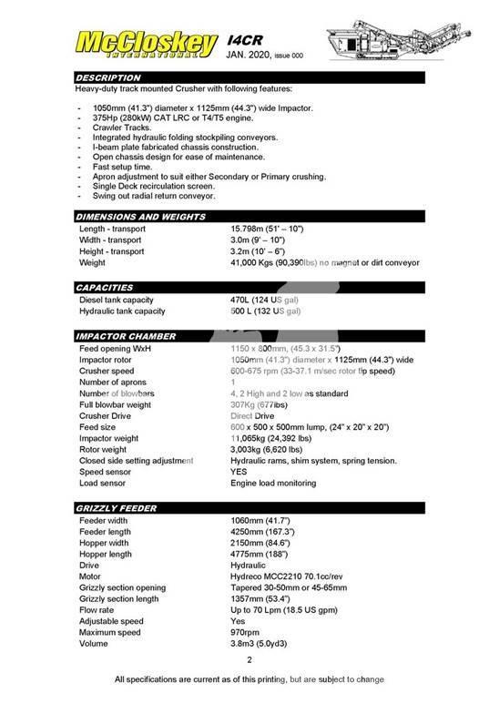 McCloskey I4CR Trituradoras