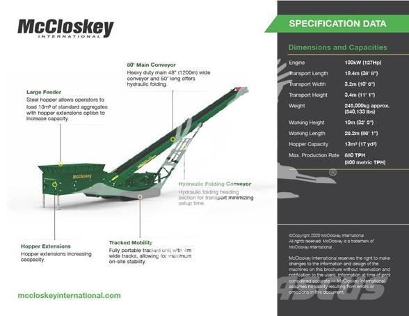 McCloskey SF80 Cintas transportadoras