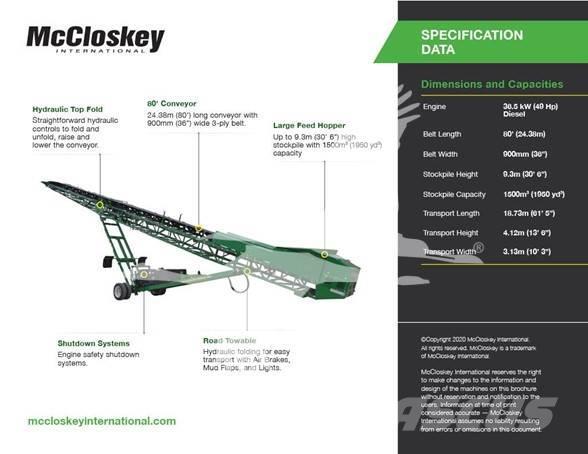 McCloskey ST80 Cintas transportadoras