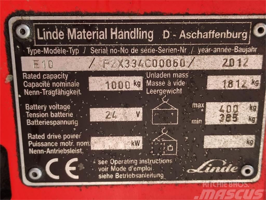 Linde E10 Carretillas de horquilla eléctrica