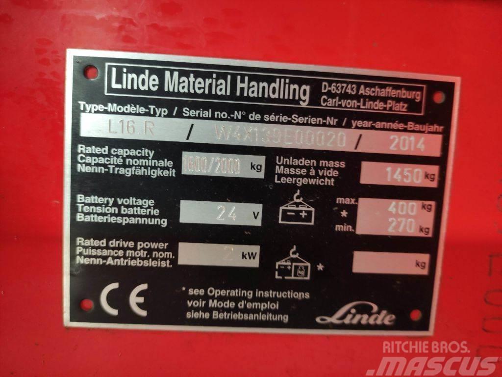 Linde L16R Carretillas de horquilla eléctrica